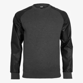 Raglan Leather Imitation Crew
