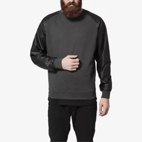 Raglan Leather Imitation Crew