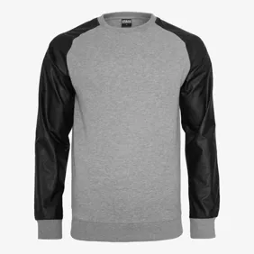 Raglan Leather Imitation Crew