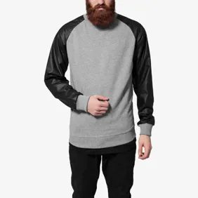 Raglan Leather Imitation Crew