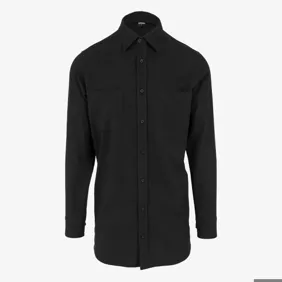 Side-zip Long Checked Flanell Shirt
