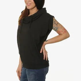 Sleeveless Terry High Neck Hoody